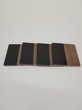 Load image into Gallery viewer, Half &amp; Half Coasters - Black Walnut &amp; Black epoxy - Set of 4
