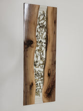 Load image into Gallery viewer, Charcuterie Board - Black Walnut with Clear Epoxy &amp; Antique Keys - 24&quot;
