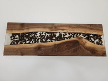 Load image into Gallery viewer, Charcuterie Board - Black Walnut with Clear Epoxy &amp; Coffee Beans - 24&quot;
